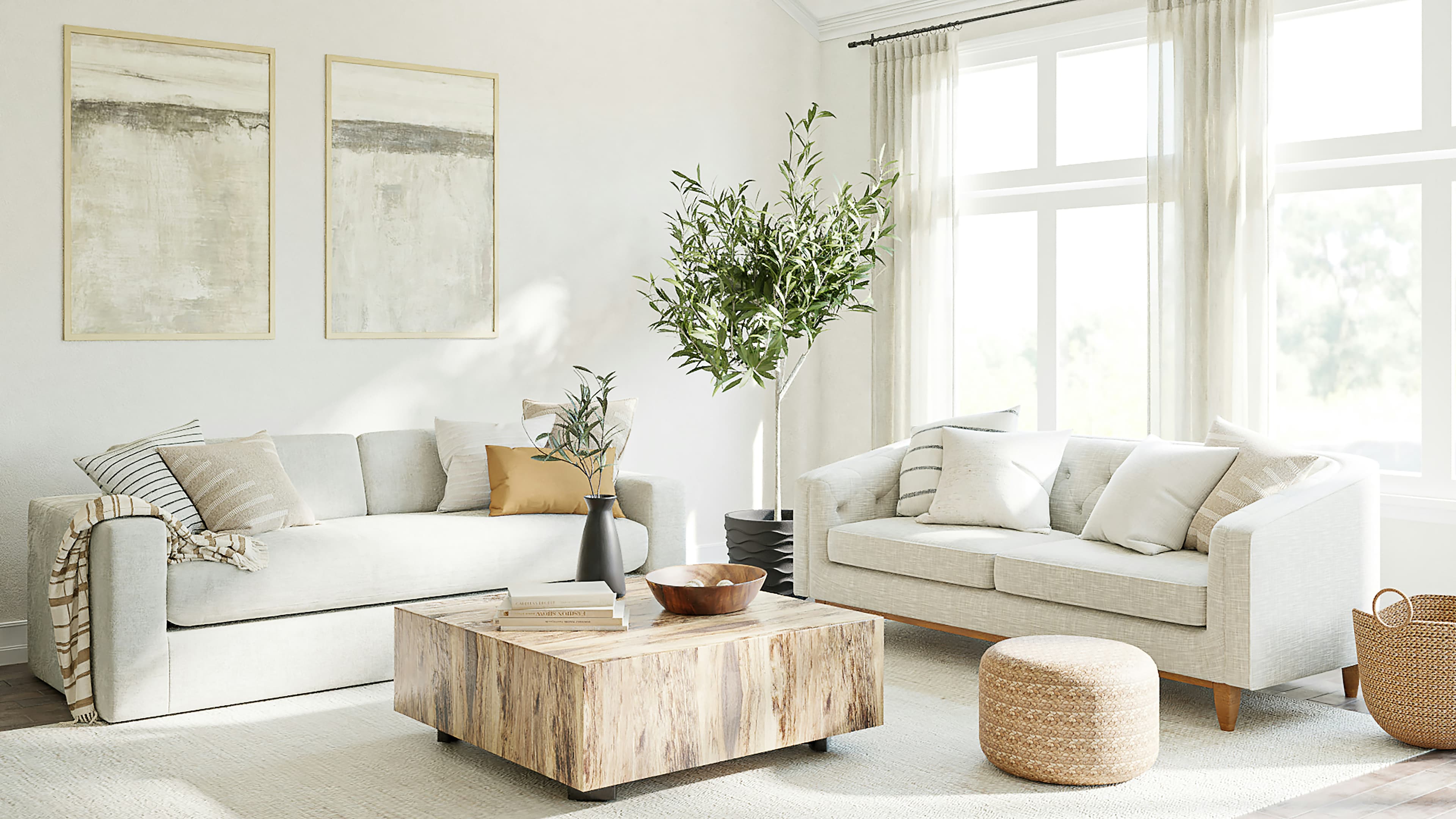 Clean modern living space